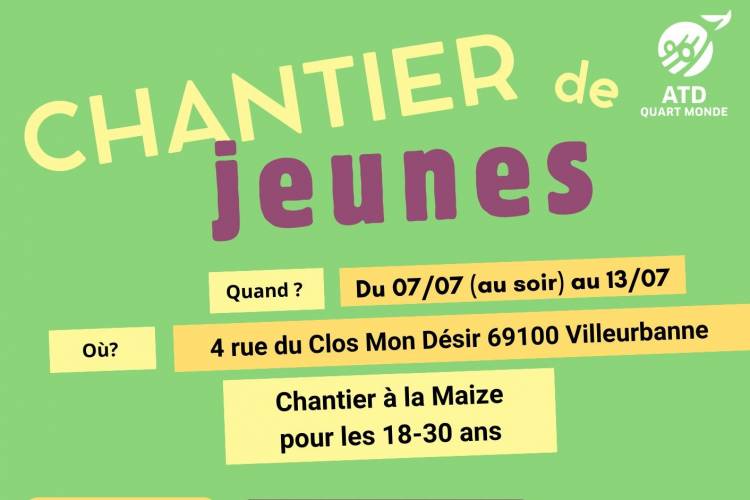 Affiche du chantier jeunes de la Maize.